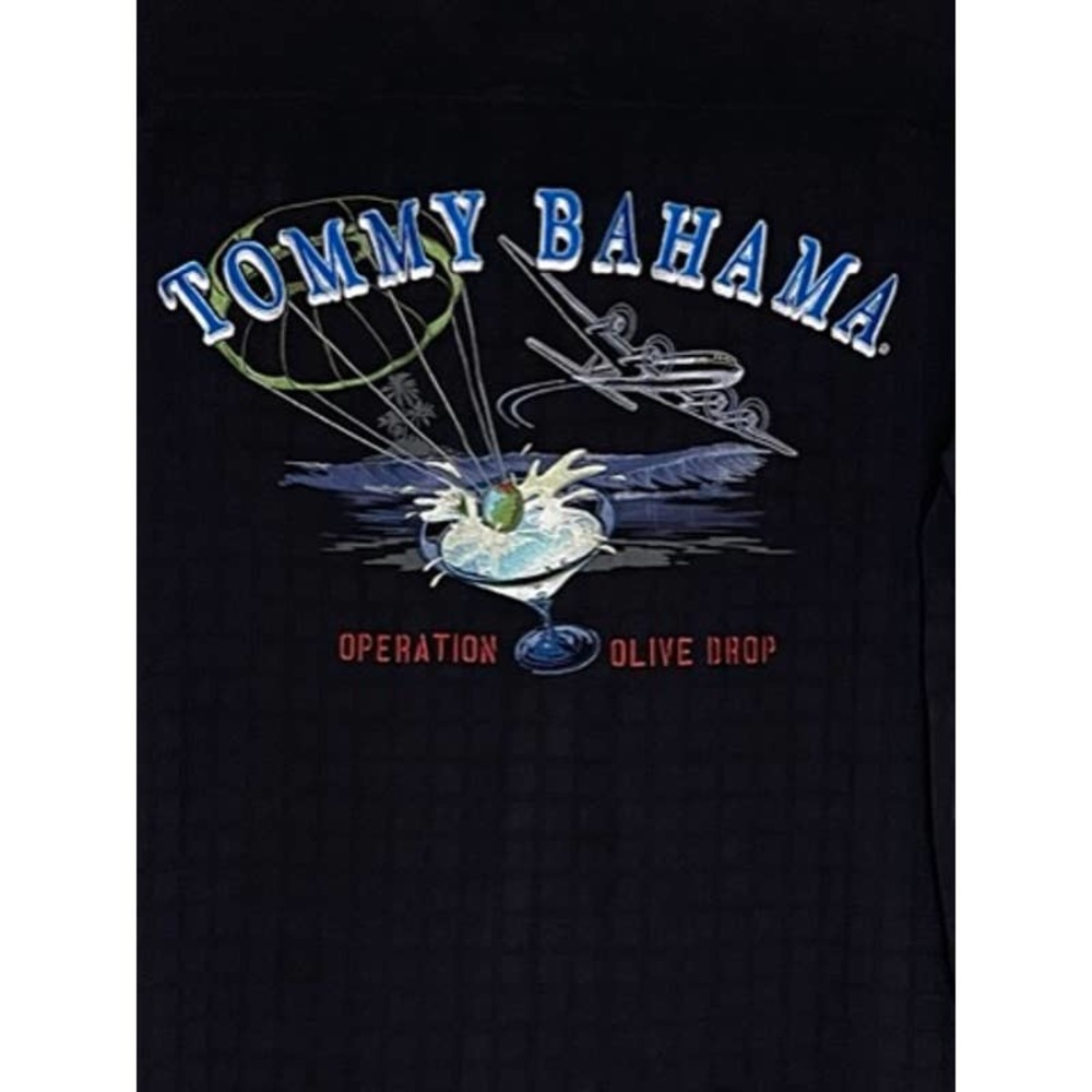 Tommy Bahama "Operation Olive Drop" Embroidered Men's Camp Shirt Size Medium